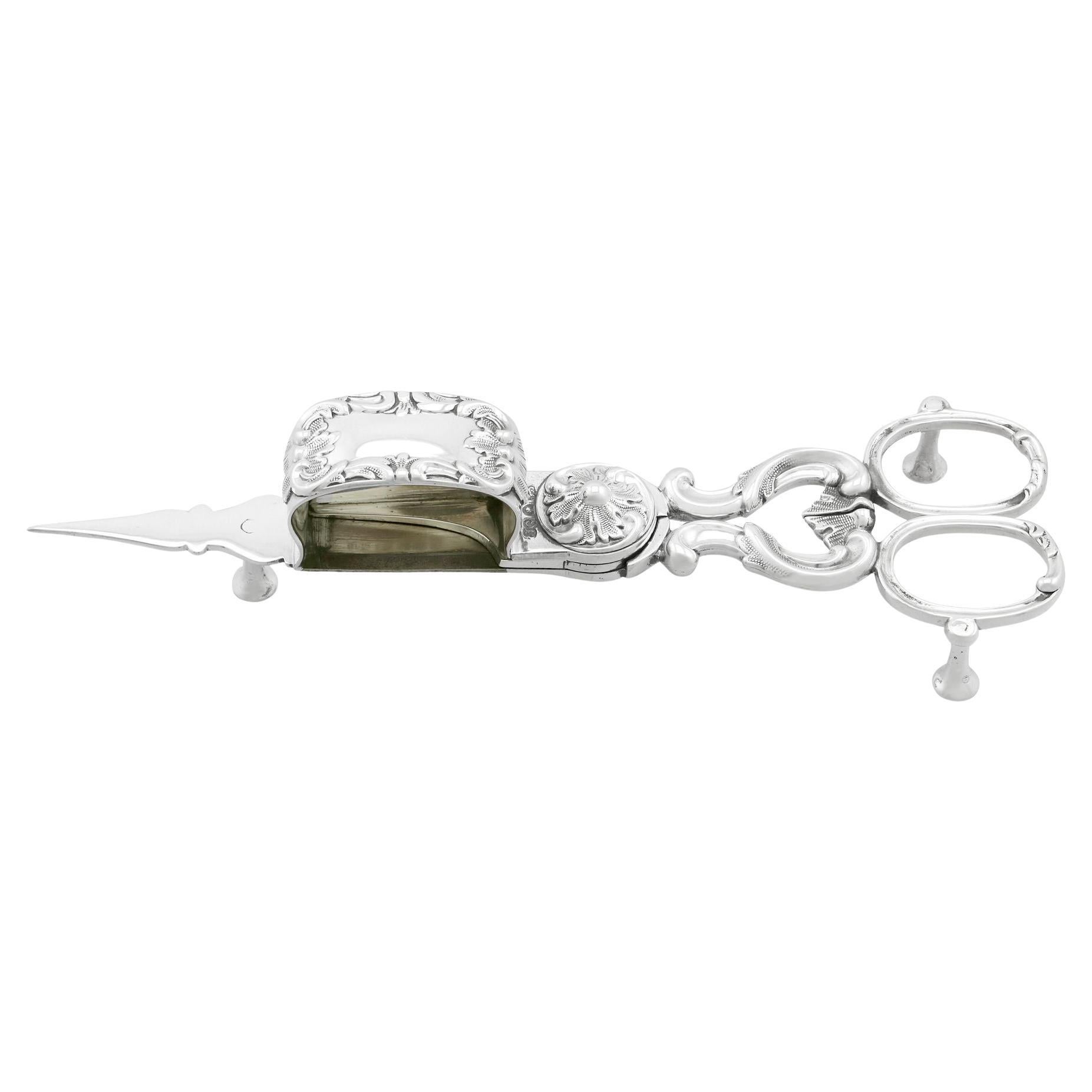 Antique Victorian Sterling Silver Wick Trimmers For Sale