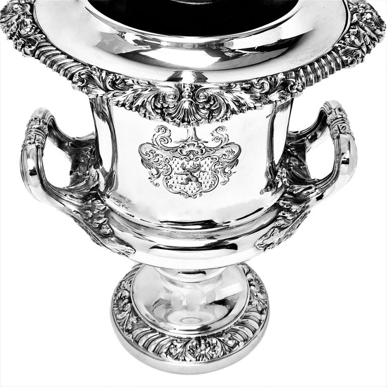 English Antique Victorian Sterling Silver Wine Coolers / Champagne Ice Buckets 1839 For Sale