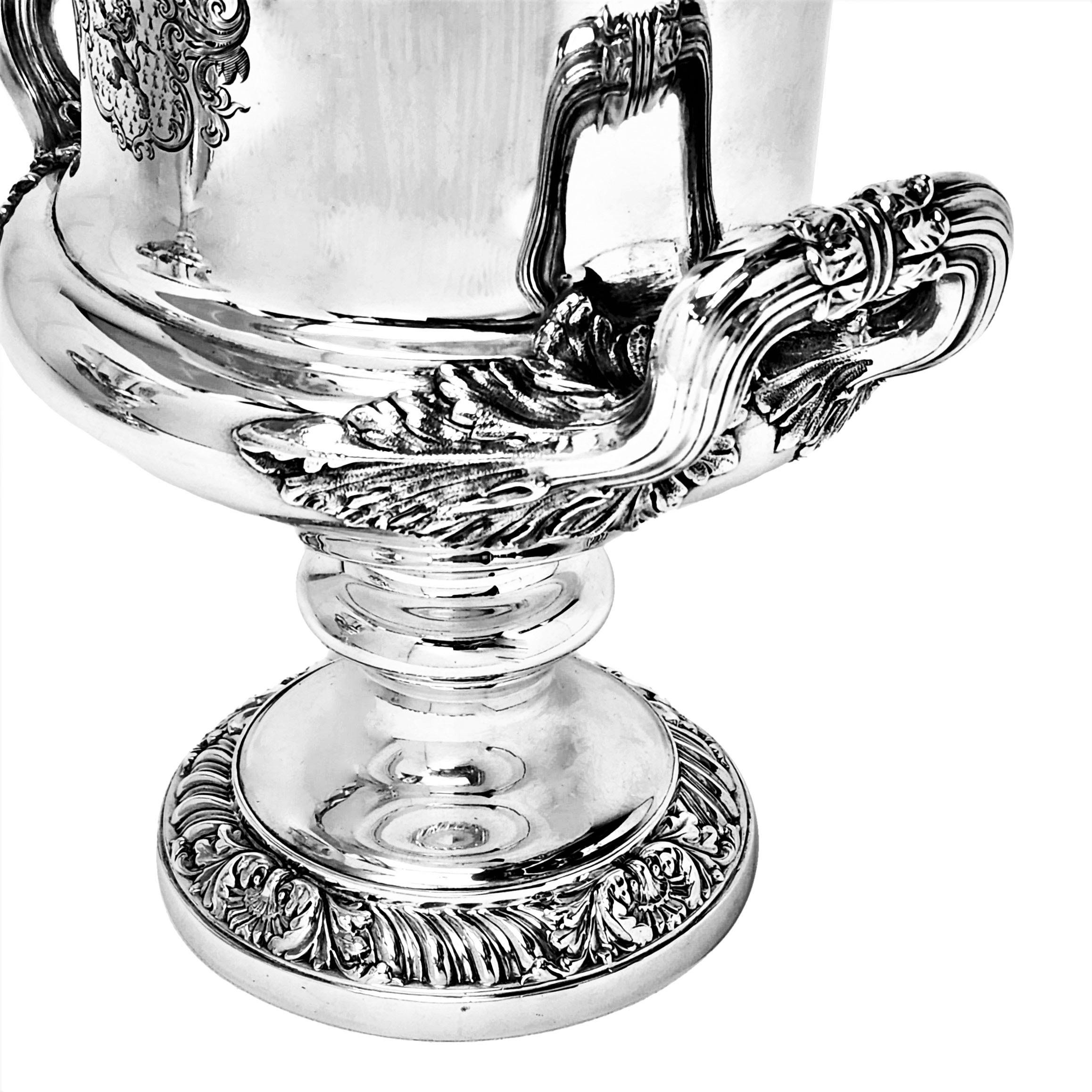 Antique Victorian Sterling Silver Wine Coolers / Champagne Ice Buckets 1839 In Good Condition For Sale In London, GB