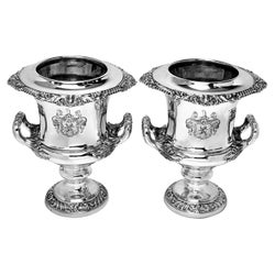 Antique Victorian Sterling Silver Wine Coolers / Champagne Ice Buckets 1839