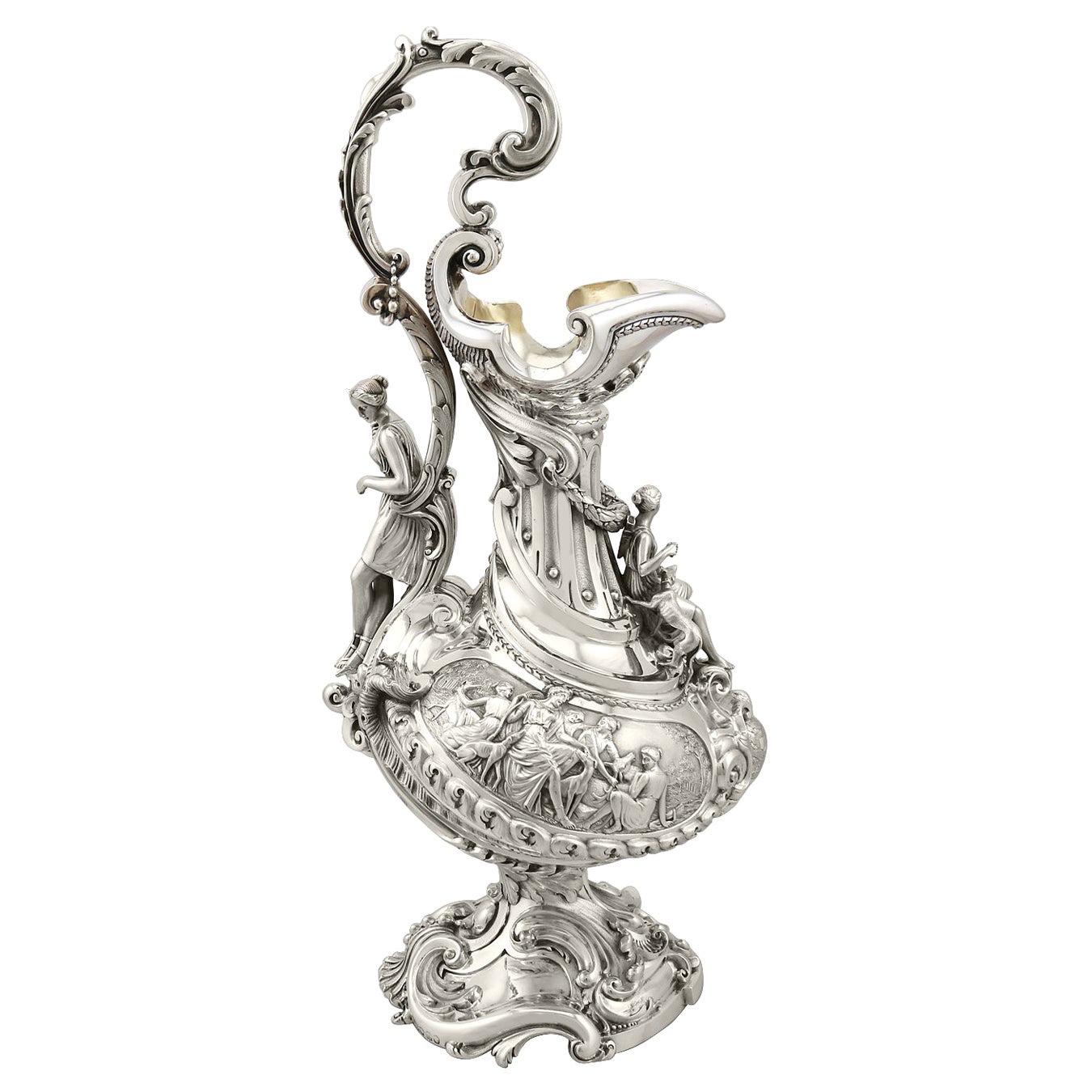 Antique Victorian Sterling Silver Wine Ewer, 1843 For Sale at 1stdibs