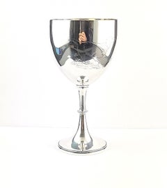 Antique Victorian Sterling Silver Wine Goblet, Dog Engraved