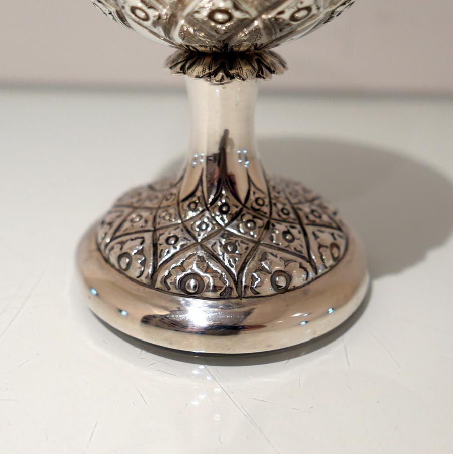 British Antique Victorian Sterling Silver Wine Goblet London 1864 William Chandless For Sale