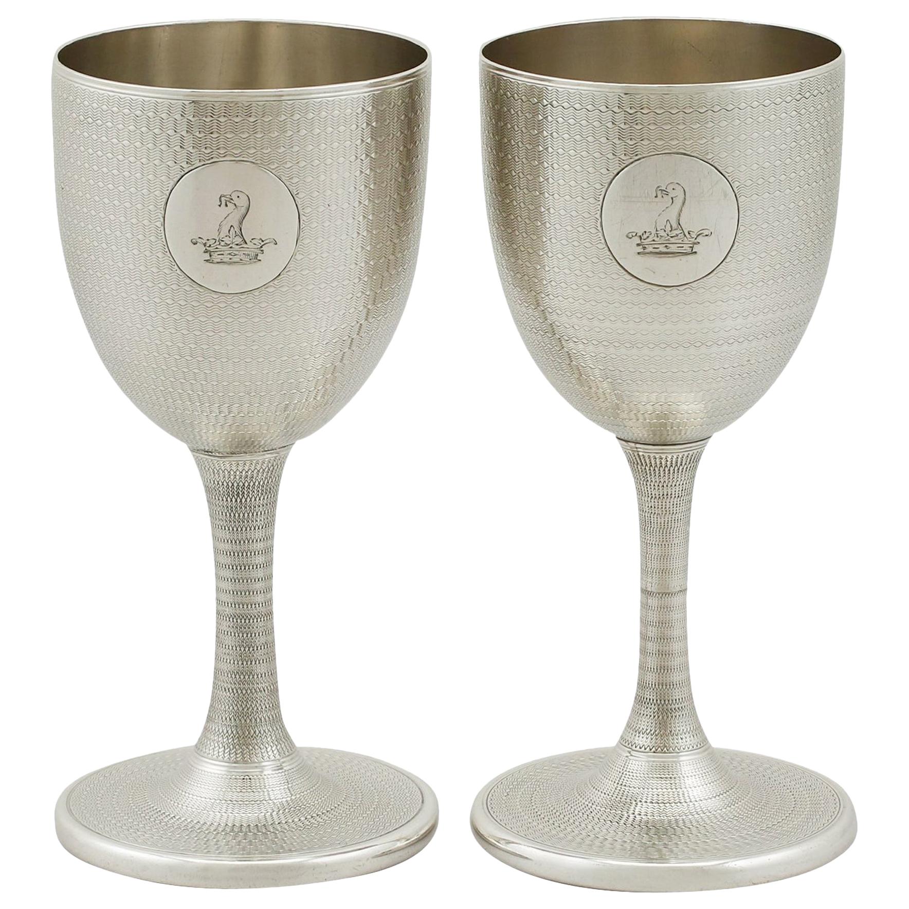 Antique Victorian Sterling Silver Wine Goblets