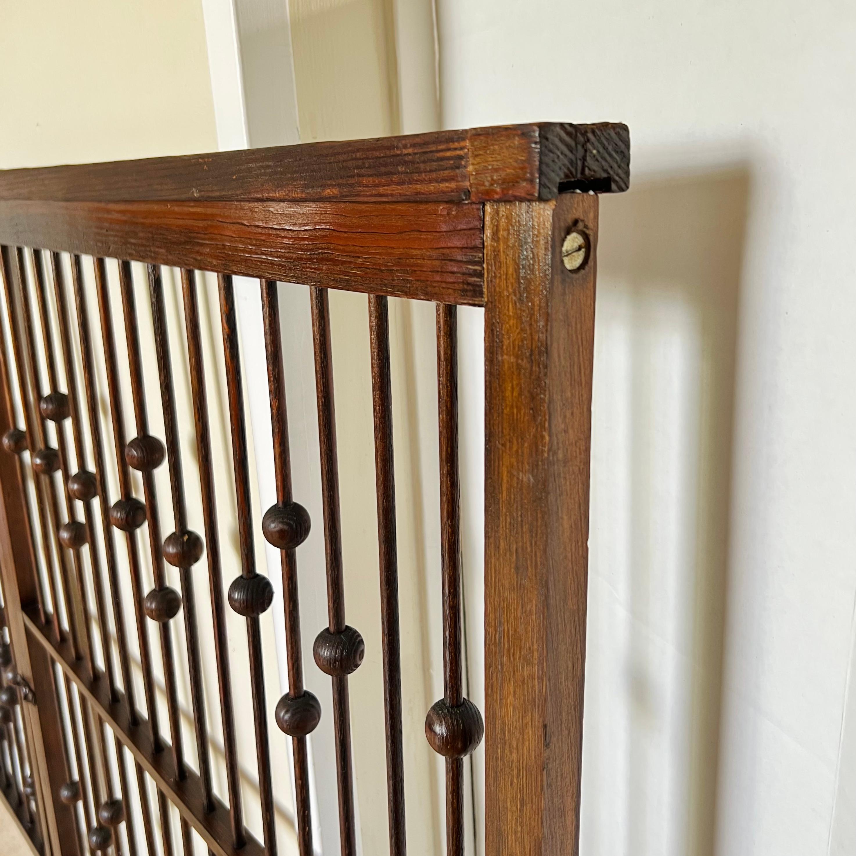Antique Victorian Stick and Ball Partition Panel With Gate, Late 19th C. For Sale 4
