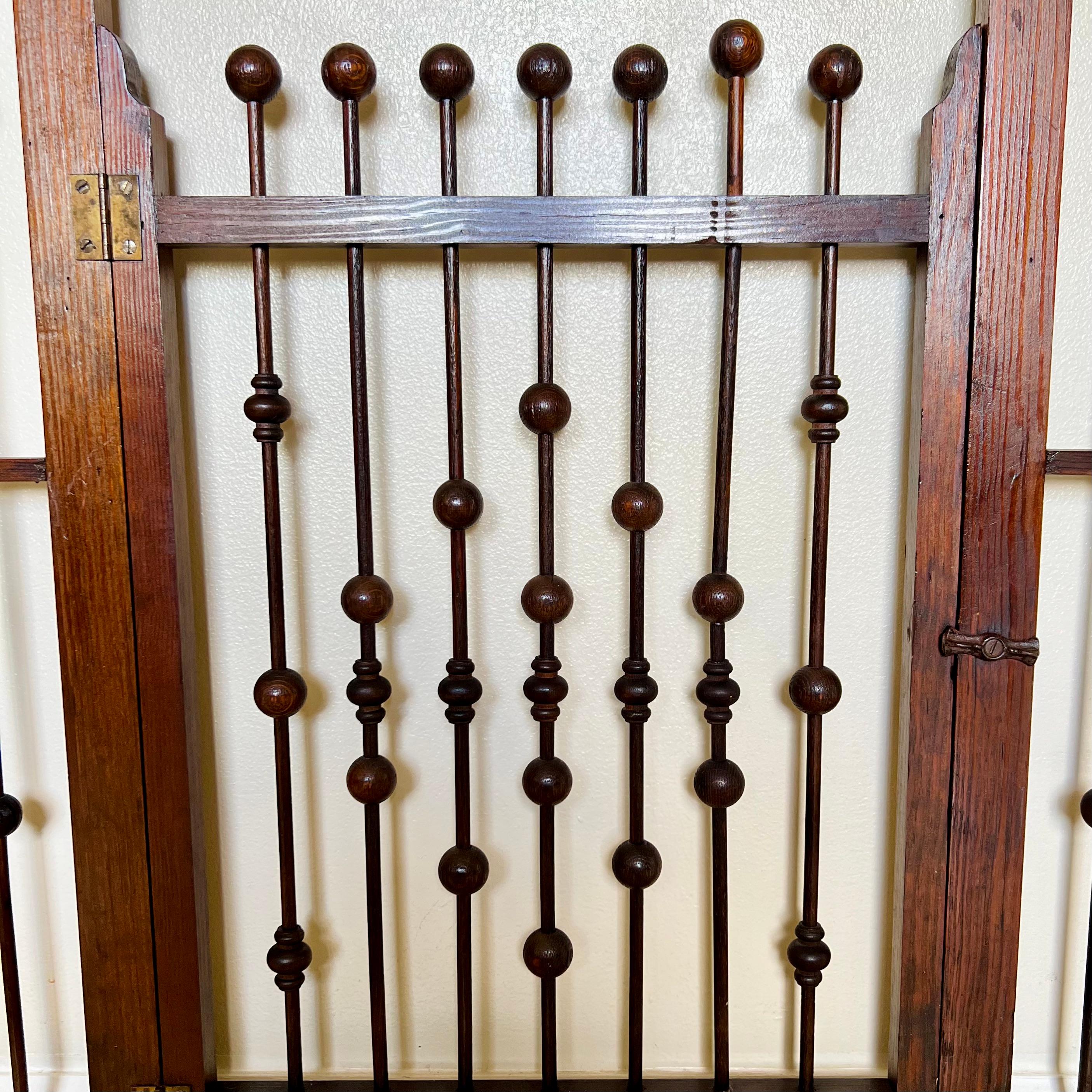 Antique Victorian Stick and Ball Partition Panel With Gate, Late 19th C. For Sale 1