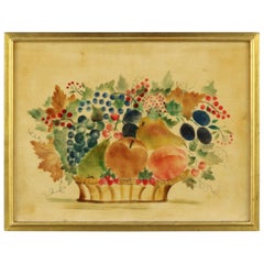 Antique Victorian Still Life Theorem on Velvet Giltwood Frame, circa 1890