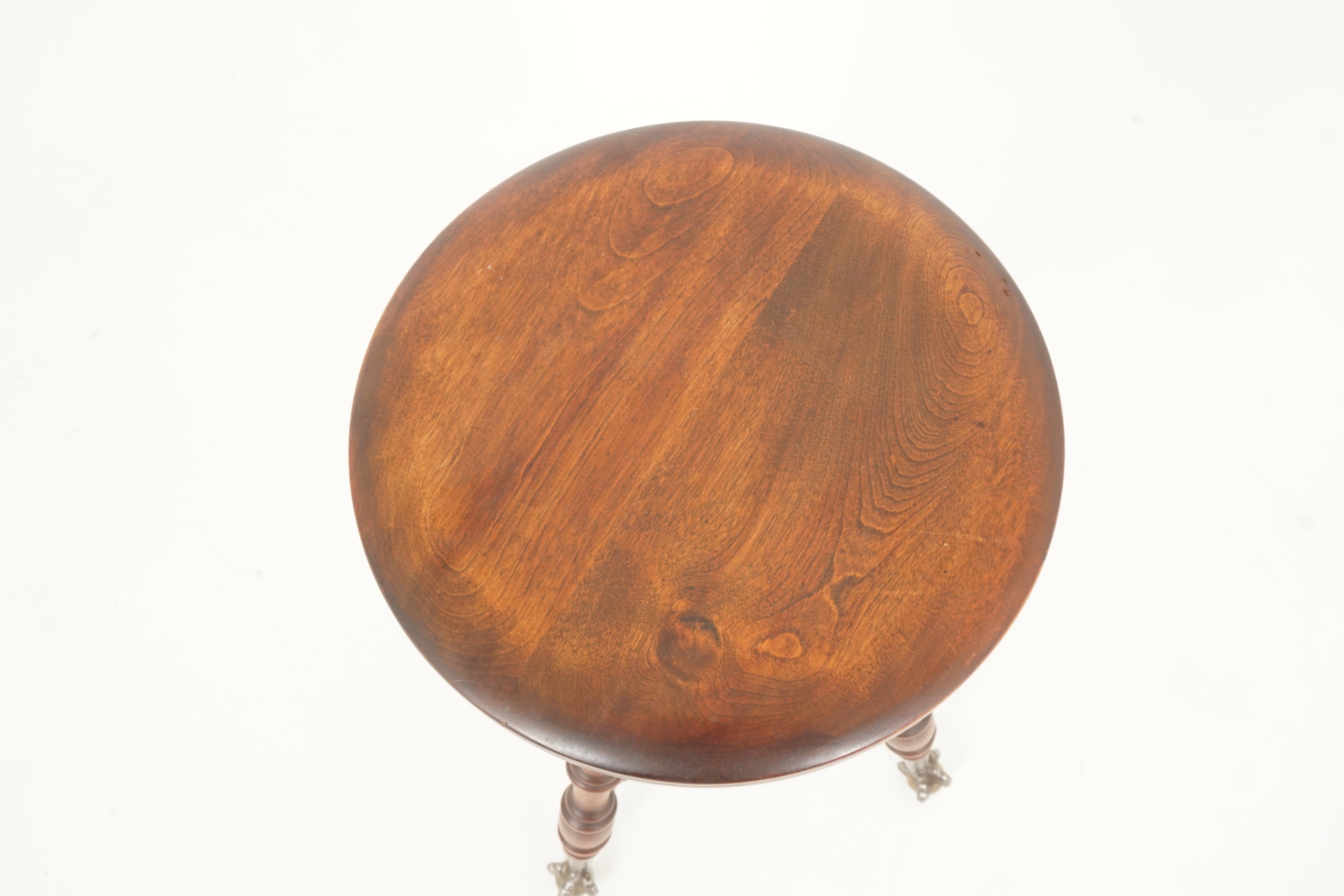 Hand-Crafted Antique Victorian Stool, Beechwood, Revolving Piano Stool, American 1900, B2514