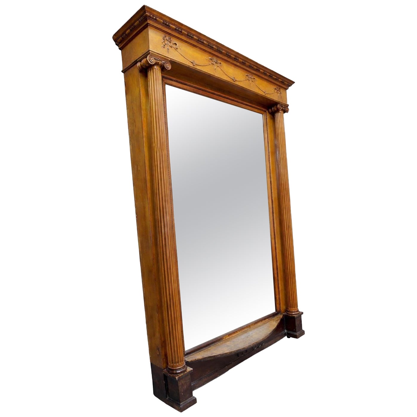 Antique Victorian Style Architectural Salvage Beveled Pier Mirror