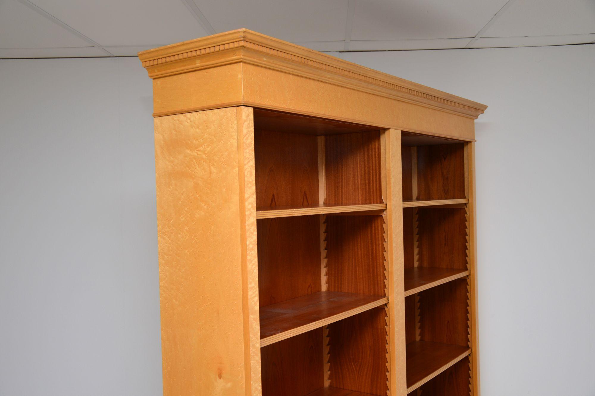 Mid-20th Century Antique Victorian Style Birds Eye Maple Open Bookcase For Sale