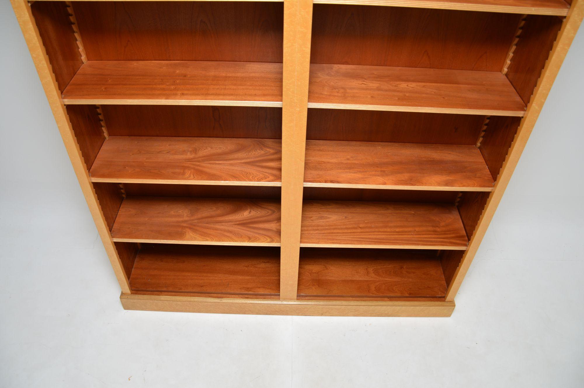 Antique Victorian Style Birds Eye Maple Open Bookcase For Sale 3