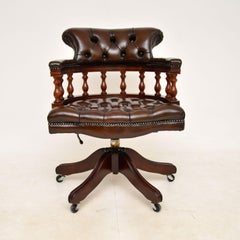 Ancienne chaise de bureau de capitaine de style victorien