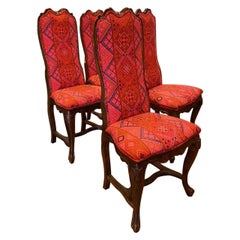 Antique Victorian Style Chairs in Batik Upholstery 'Set of 4'