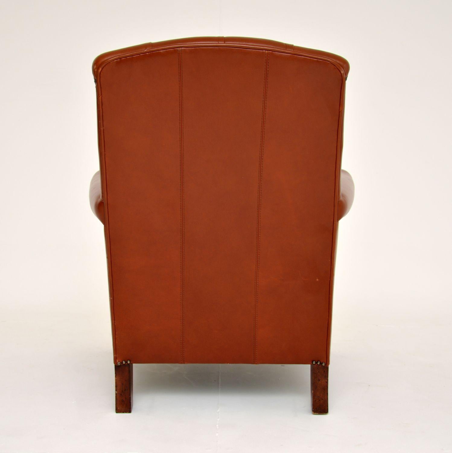 Antique Victorian Style Deep Buttoned Leather Armchair 4