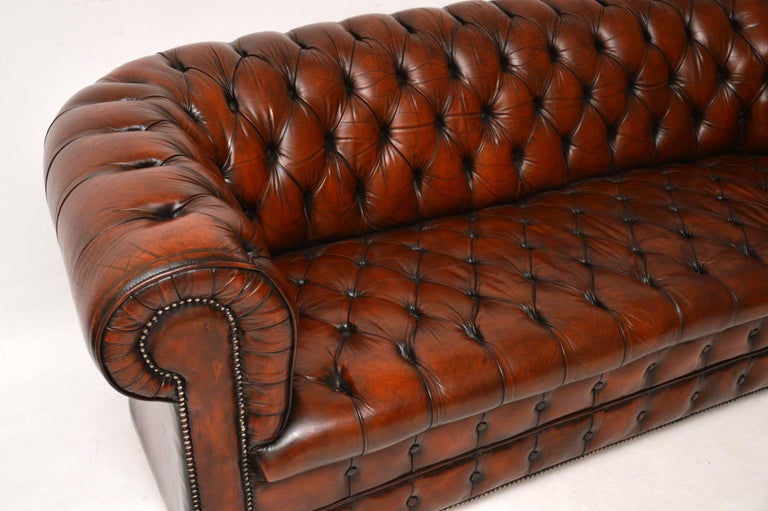 Antique Victorian Style Deep Buttoned Leather Chesterfield Sofa At 1stDibs