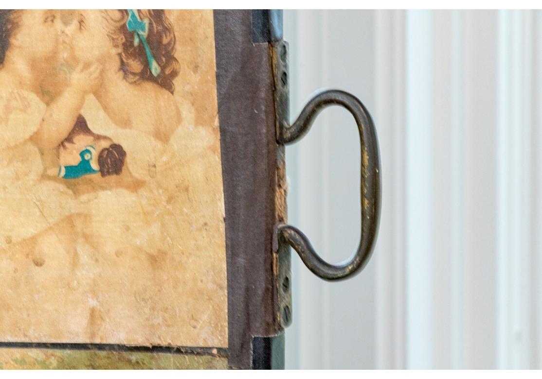 Antique Victorian Style Four Panel Screen For Sale 7