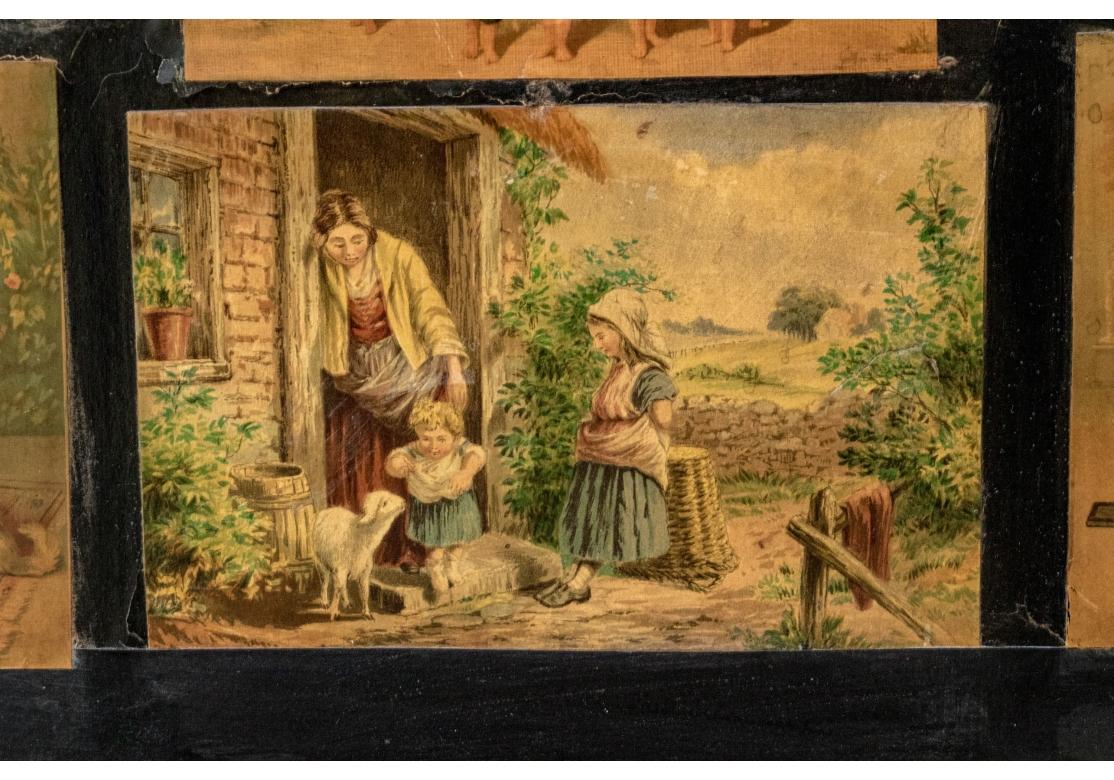 Antique Victorian Style Four Panel Screen For Sale 15