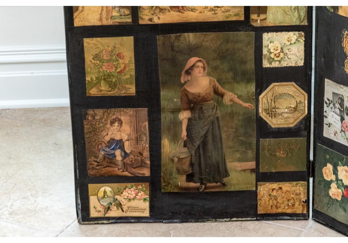 20th Century Antique Victorian Style Four Panel Screen For Sale