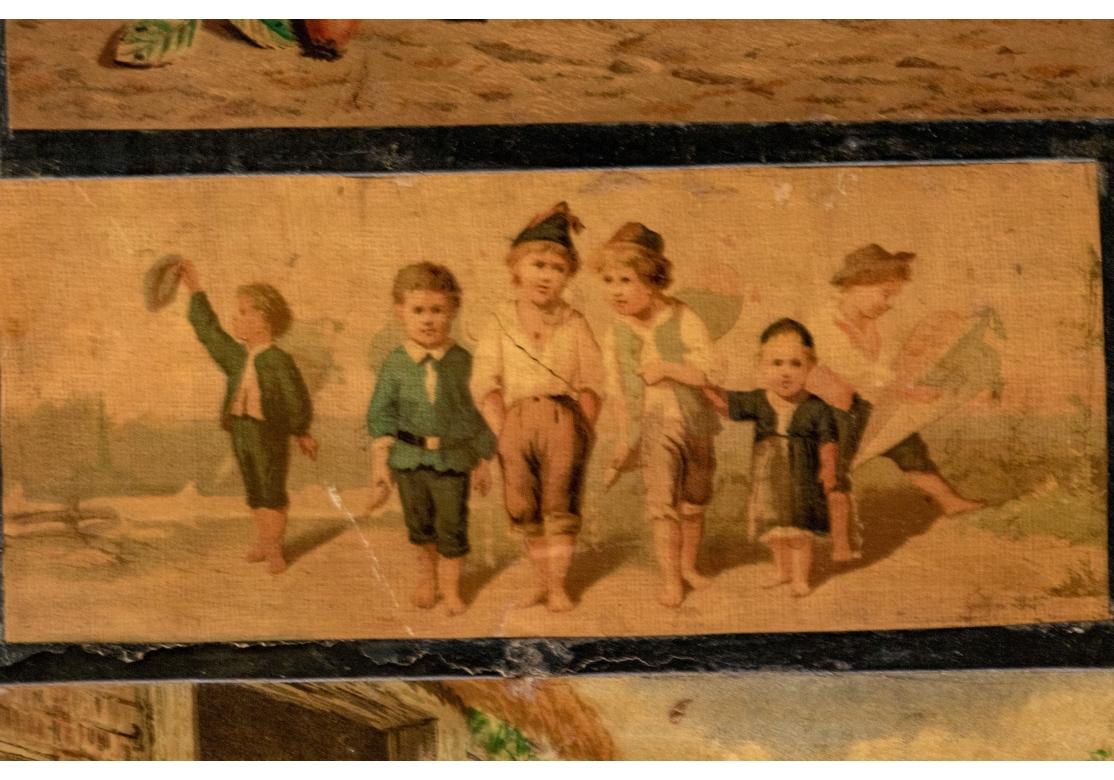 Antique Victorian Style Four Panel Screen For Sale 4