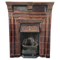 Antique Victorian Style Glazed Ceramic Fire Mantel