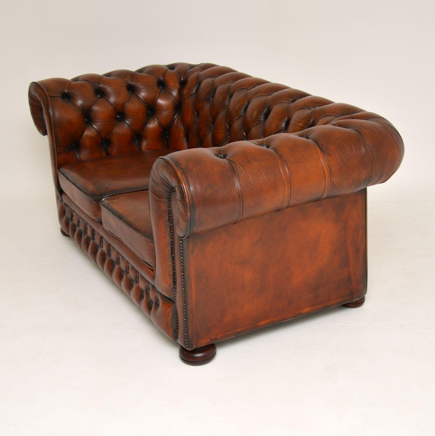 chesterfield 2 seater sofa leather