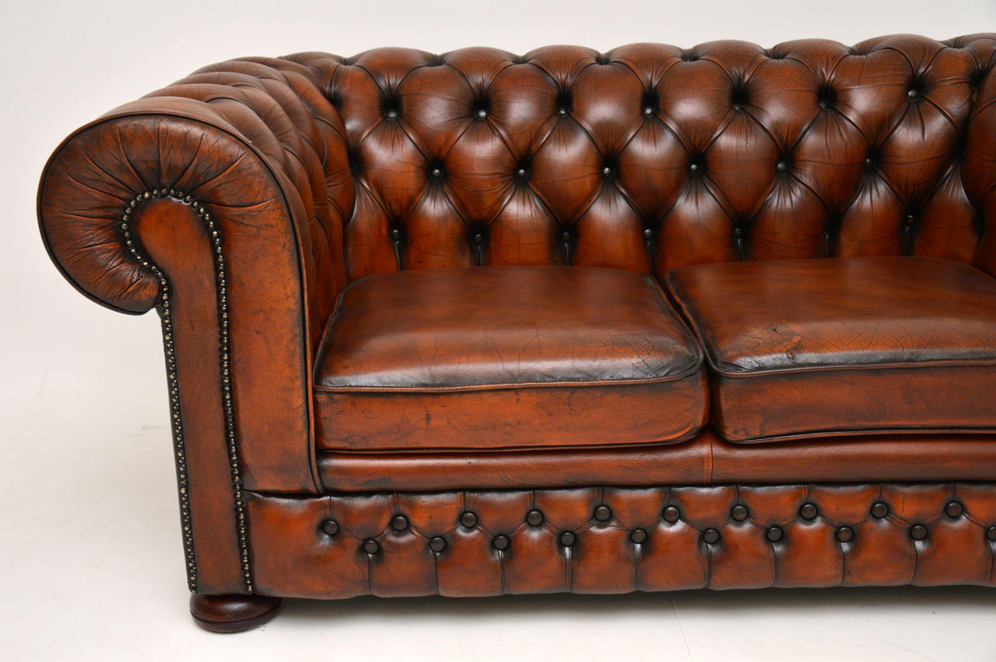 2 seater leather chesterfield sofa