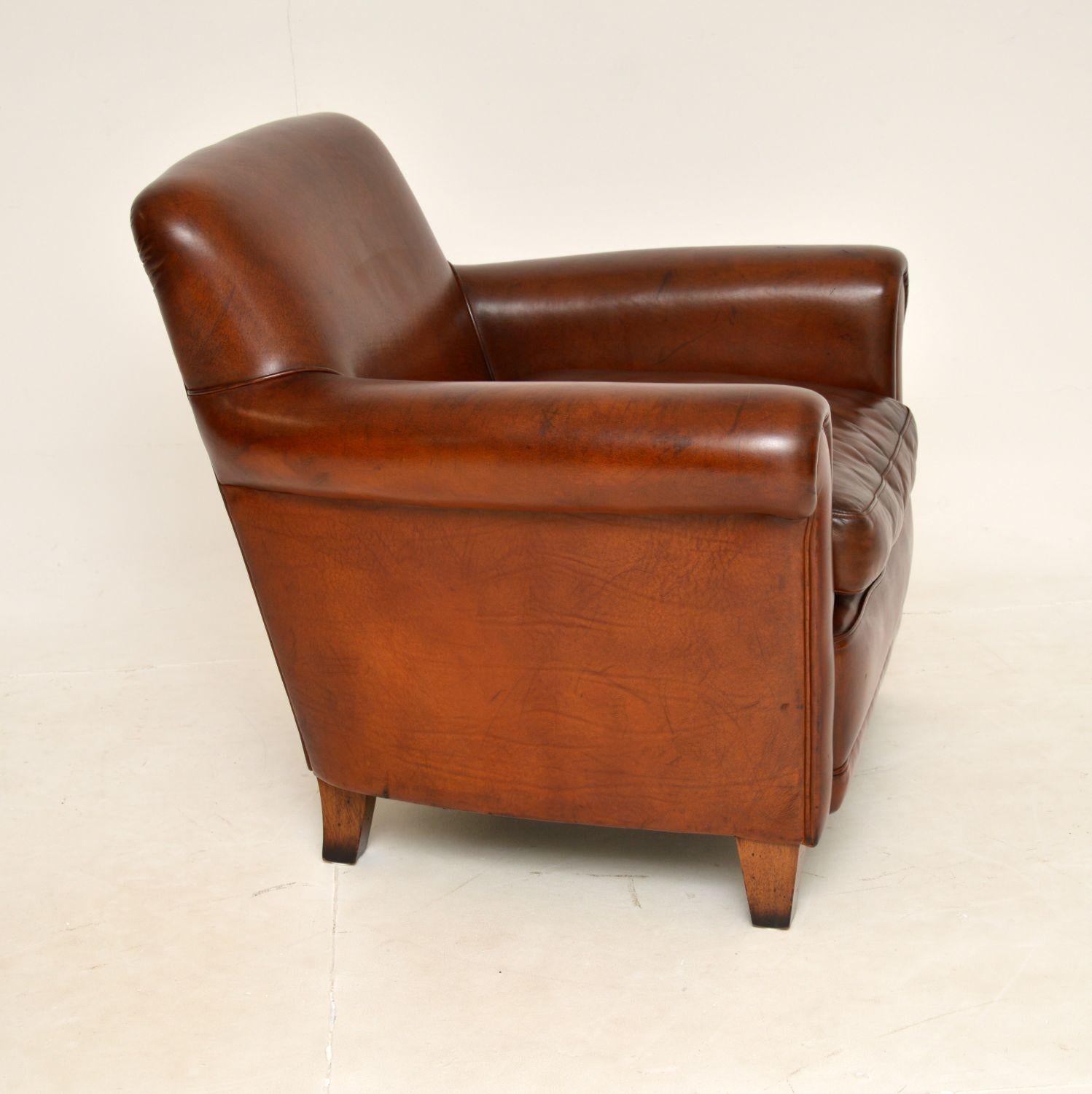 Antique Victorian Style Leather Armchair For Sale at 1stDibs