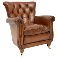 Antique Victorian Style Leather Armchair