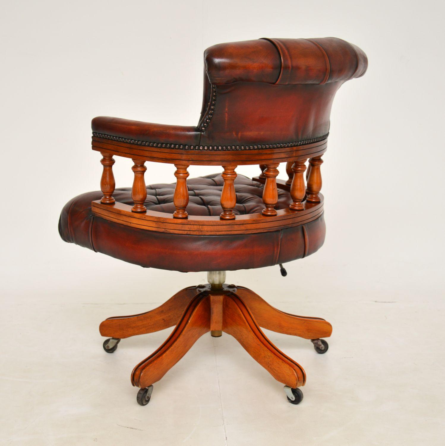Antique Victorian Mahogany Leather Desk Chair Antiques