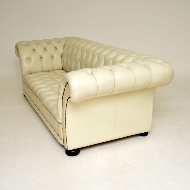 Antique Victorian Style Leather Chesterfield Sofa For Sale at 1stDibs