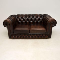 Antique Victorian Style Leather Chesterfield Sofa
