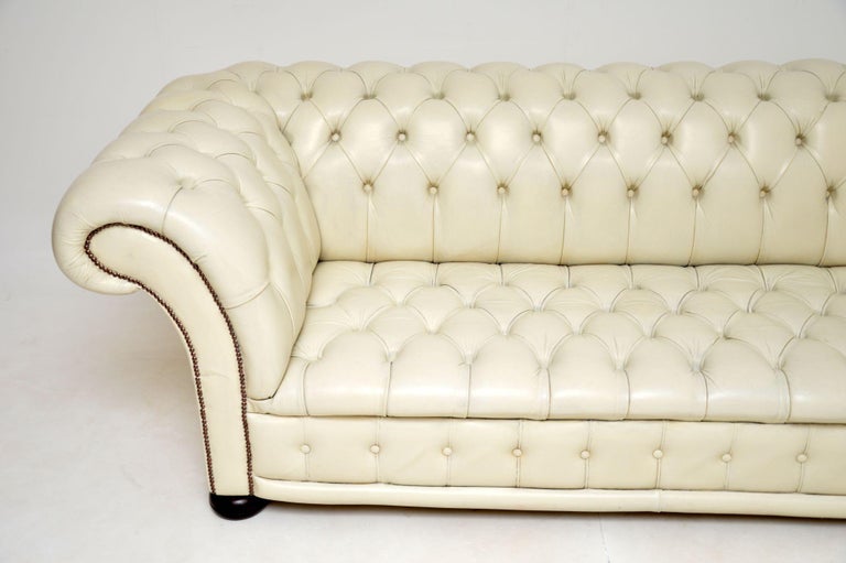 Antique Victorian Style Leather Chesterfield Sofa For Sale at 1stDibs