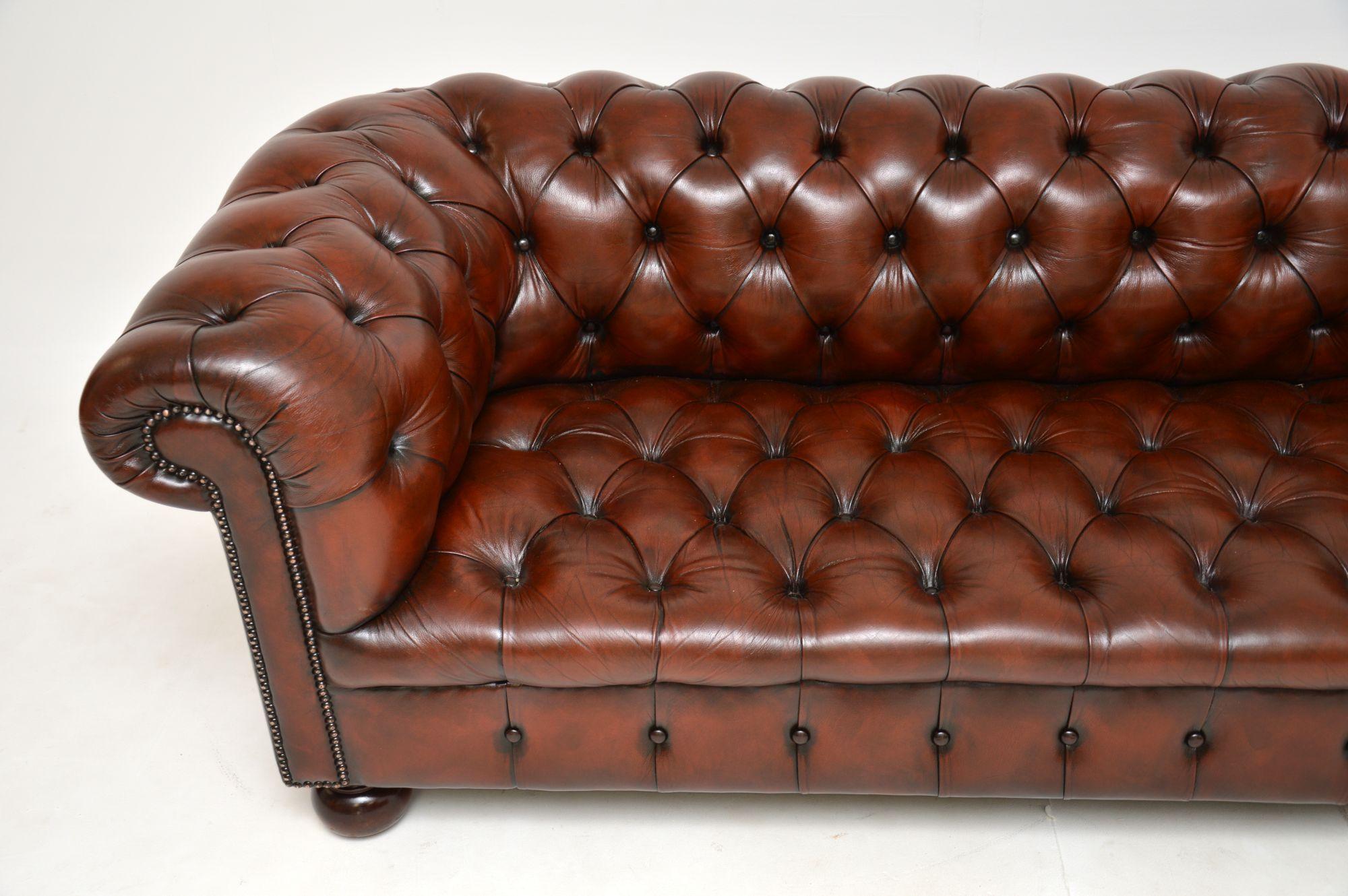 Antique Victorian Style Leather Chesterfield Sofa 1