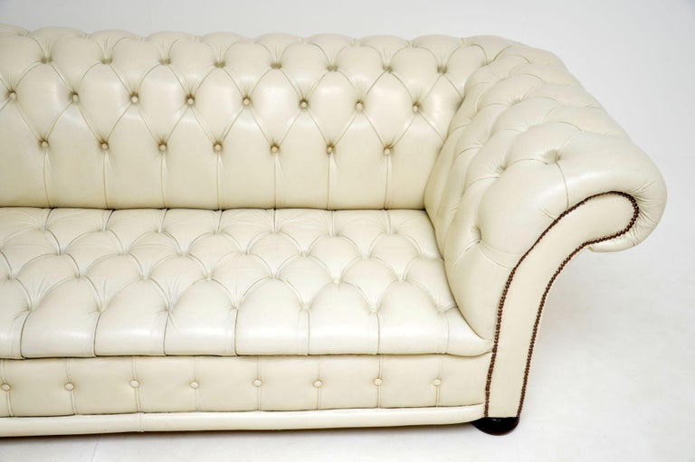 Antique Victorian Style Leather Chesterfield Sofa For Sale at 1stDibs