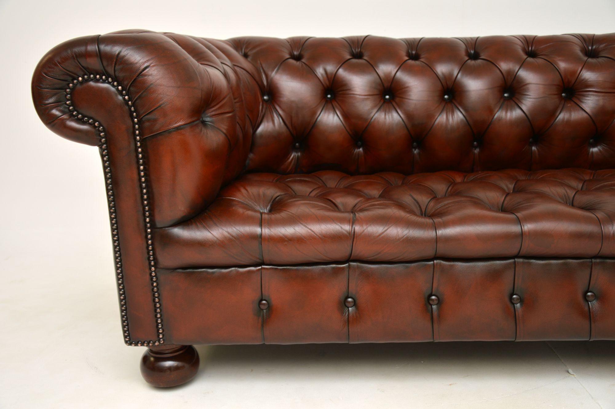 Antique Victorian Style Leather Chesterfield Sofa 3