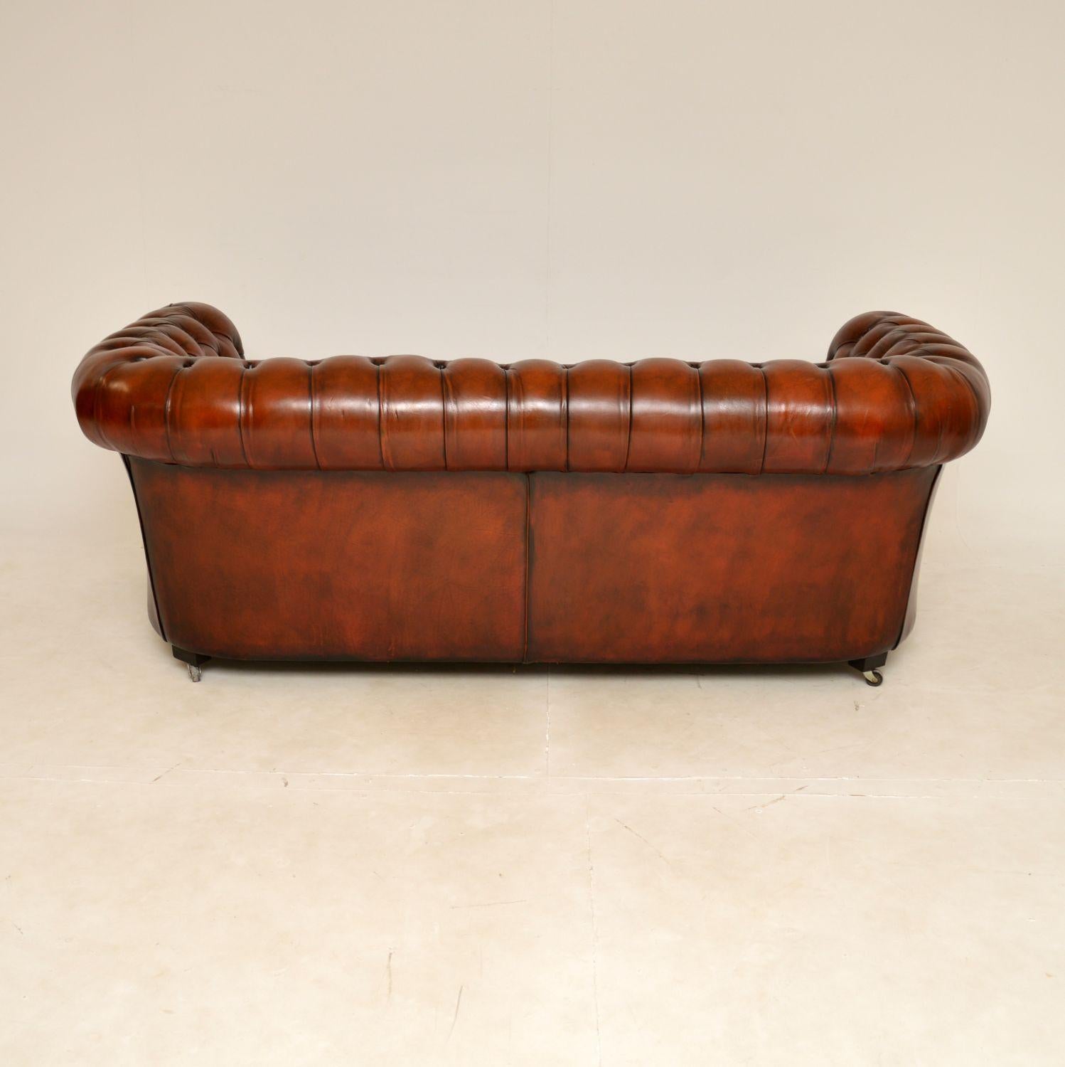 Mid-20th Century Antique Victorian Style Leather Chesterfield Sofa