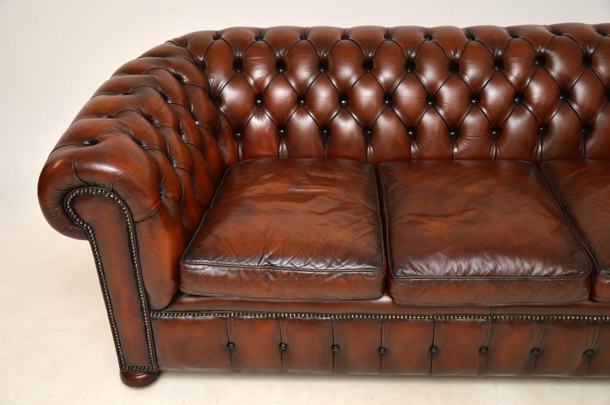 Antique Victorian Style Leather Chesterfield Sofa 1