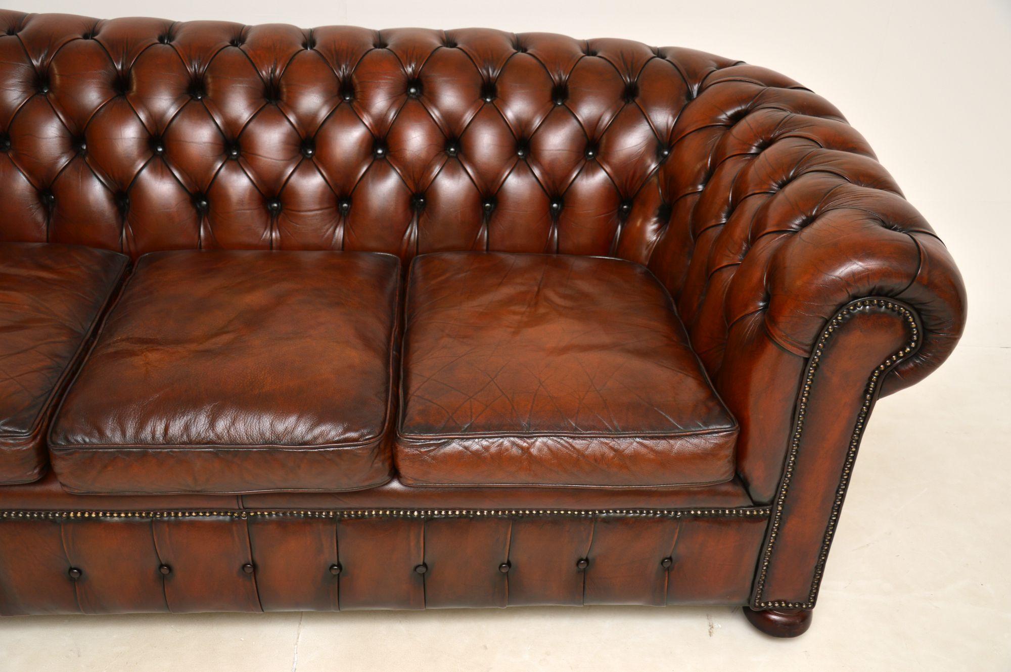 Antique Victorian Style Leather Chesterfield Sofa 2