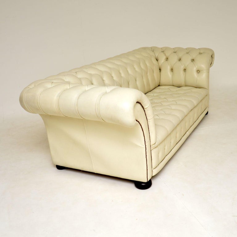 Antique Victorian Style Leather Chesterfield Sofa For Sale at 1stDibs