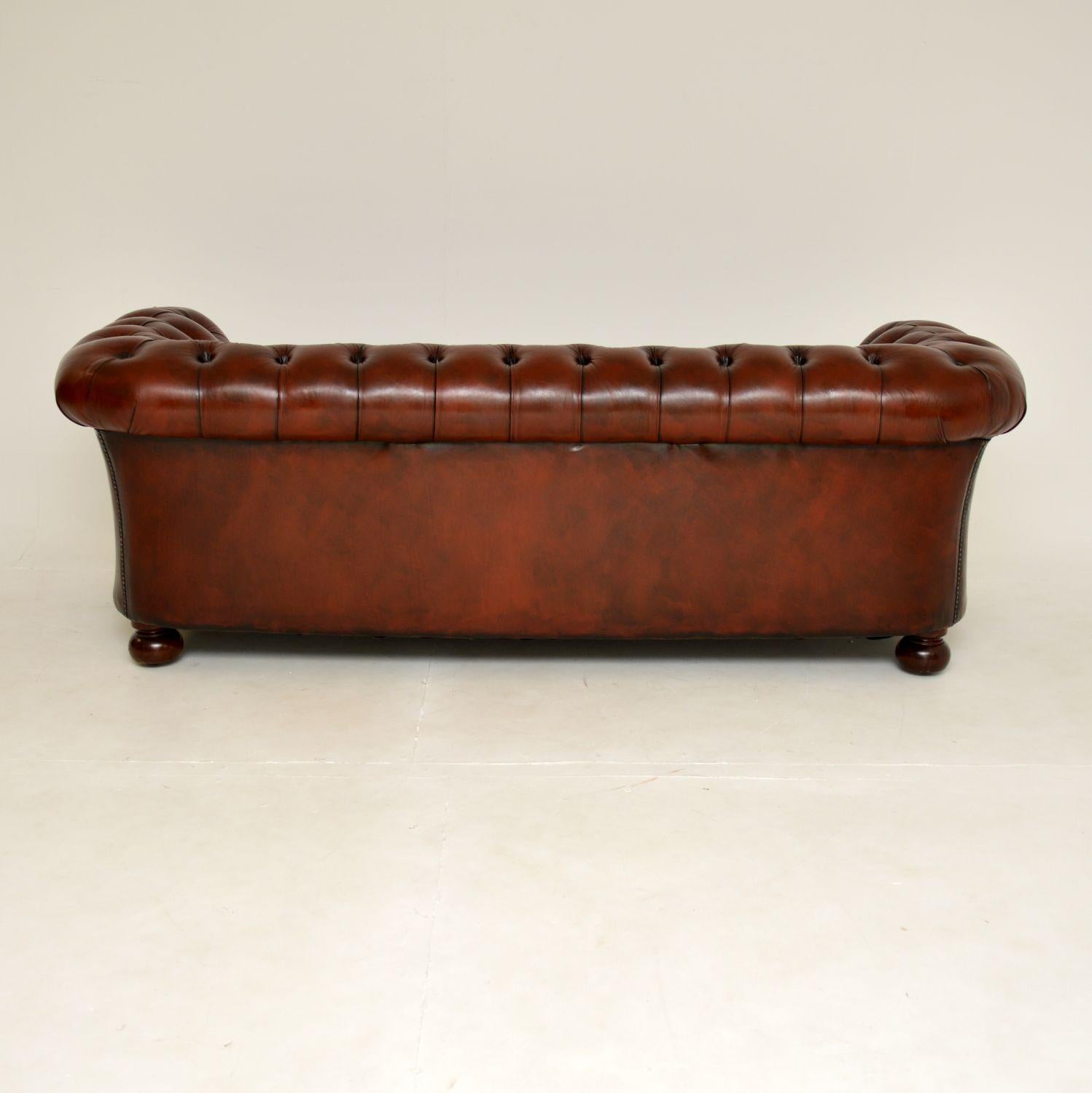 20th Century Antique Victorian Style Leather Chesterfield Sofa