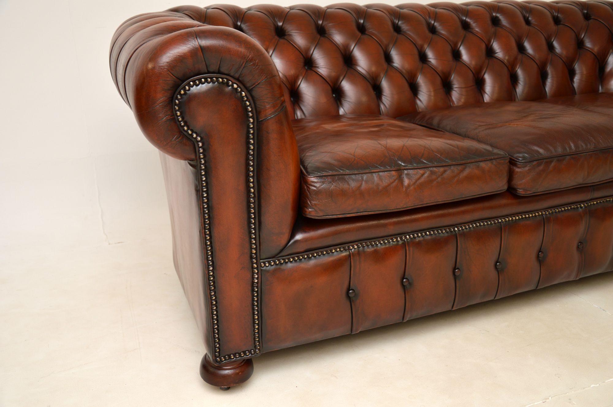 Antique Victorian Style Leather Chesterfield Sofa 3