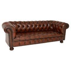 Retro Victorian Style Leather Chesterfield Sofa