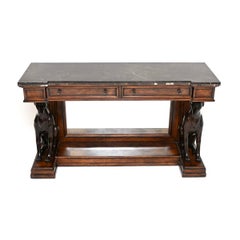 Antique Victorian Style Marble Top Console Table