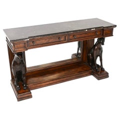 Antique Victorian Style Marble Top Console Table