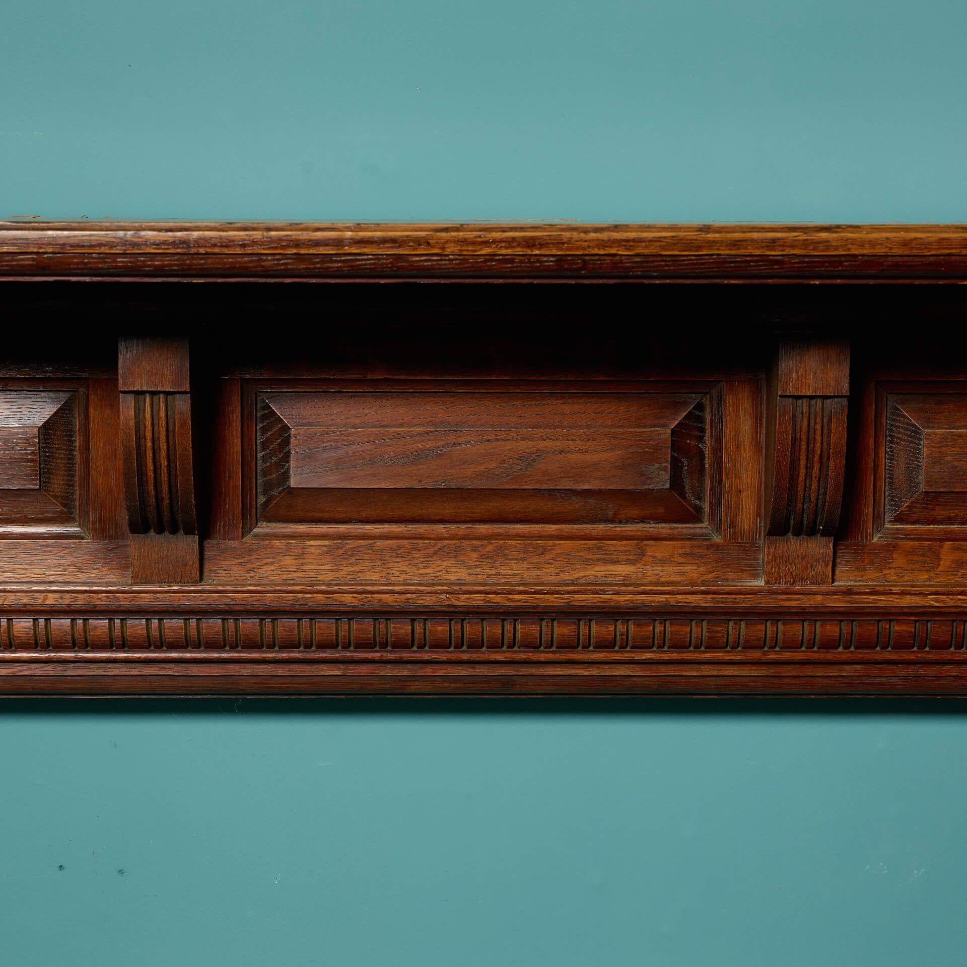 English Antique Victorian Style Oak Fireplace For Sale
