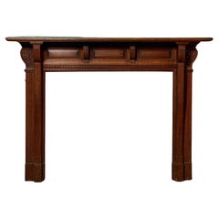 Antique Victorian Style Oak Fireplace