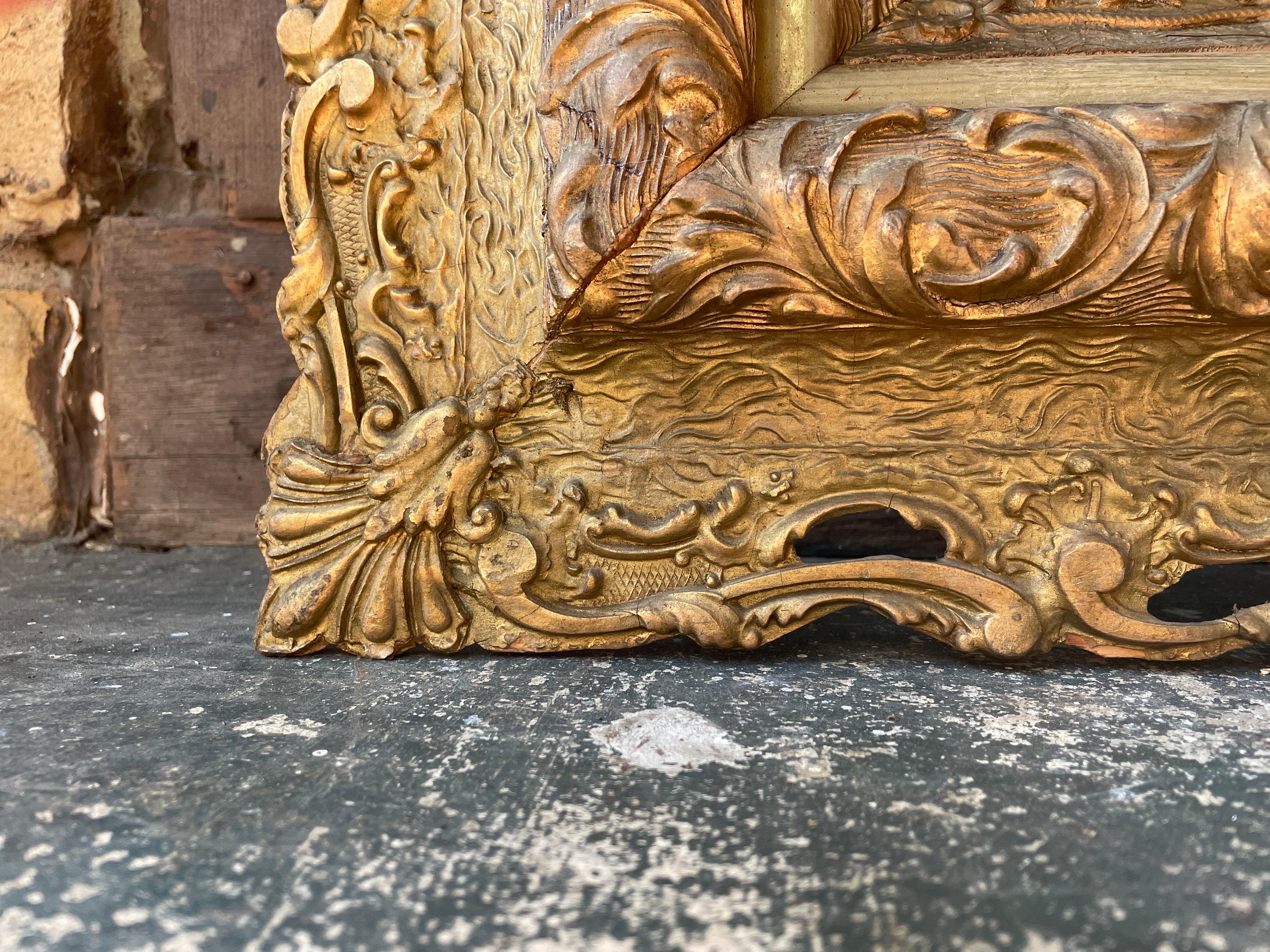 Antique Victorian style Ornate Carved Gold Gilt Frame For Sale 3