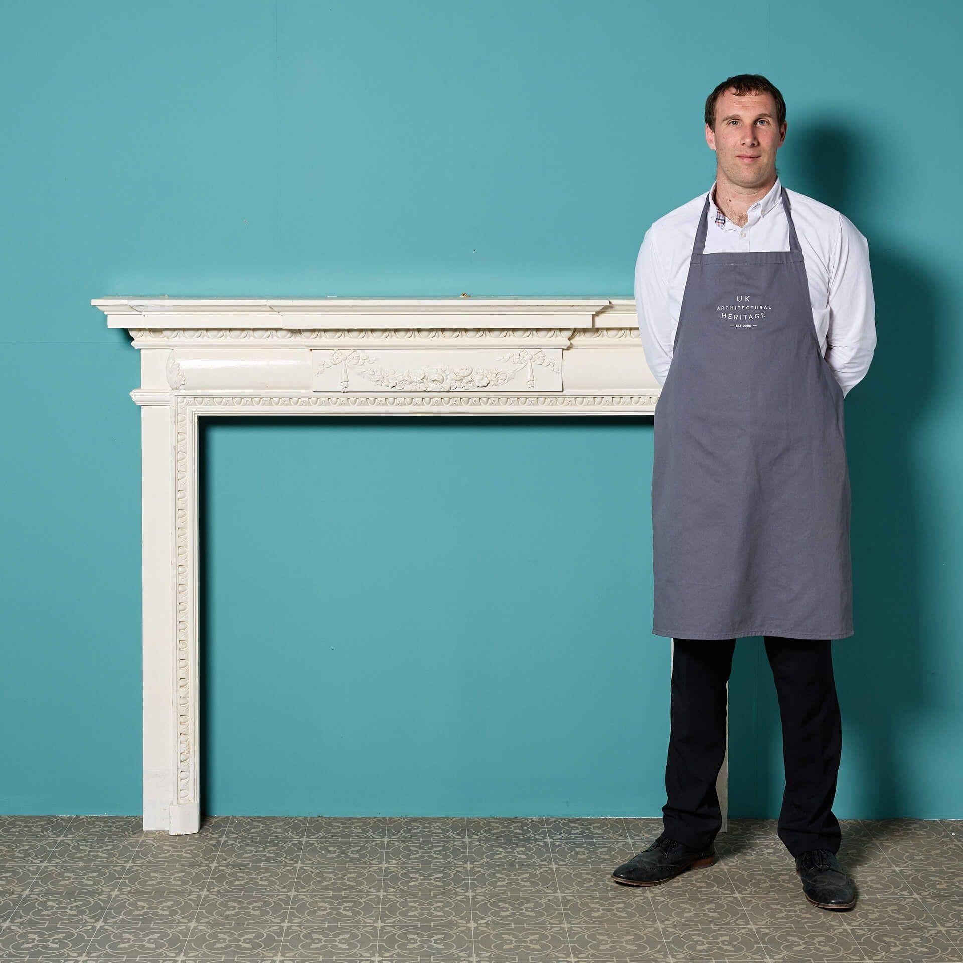 This fire surround was salvaged from a house in South East London.
Additional dimensions:

Opening height 104 cm

Opening width 117.5 cm.