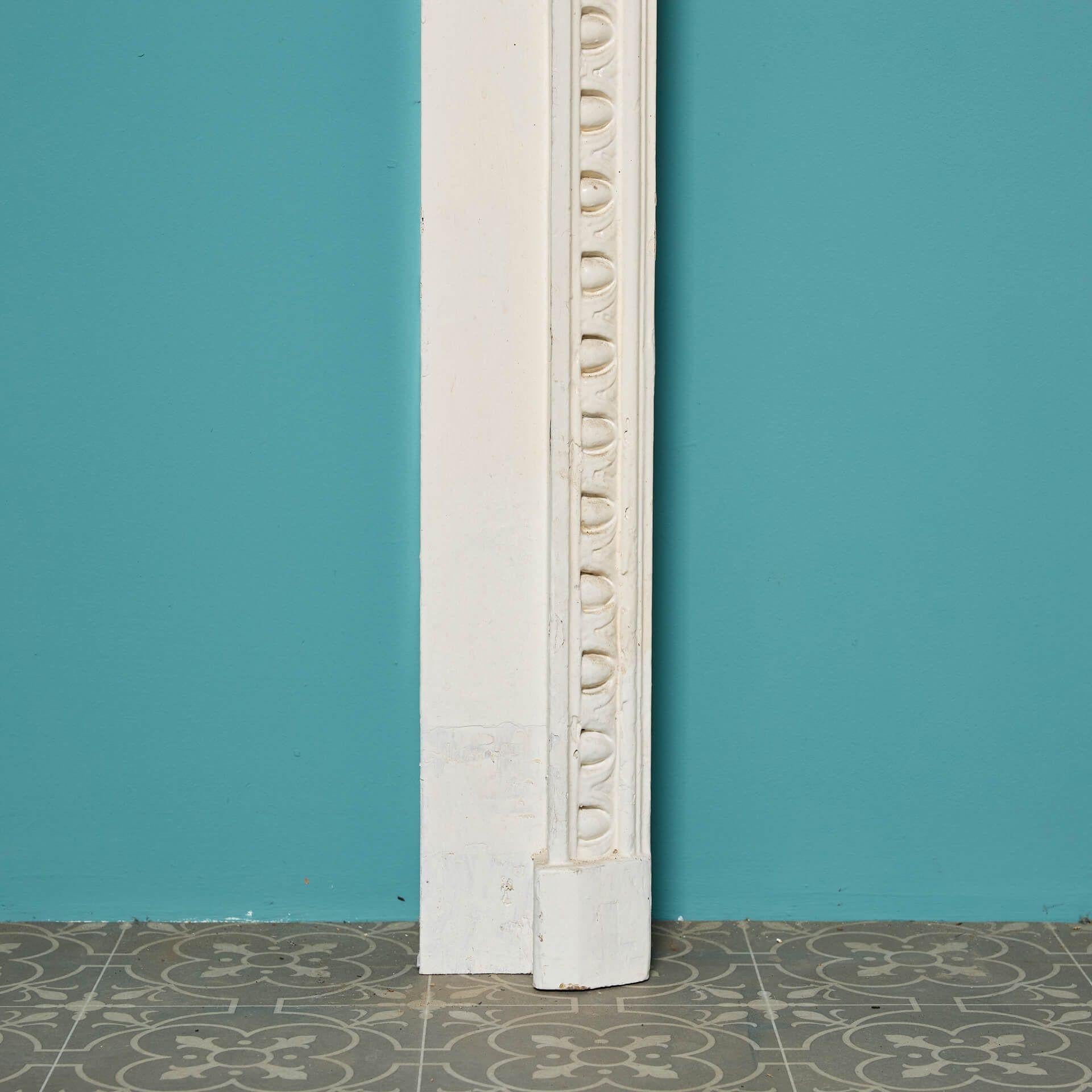 Gesso Antique Victorian Style Painted Timber Fireplace Mantel For Sale