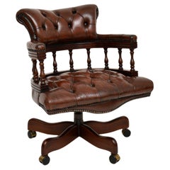 Ancienne chaise de bureau pivotante de style victorien